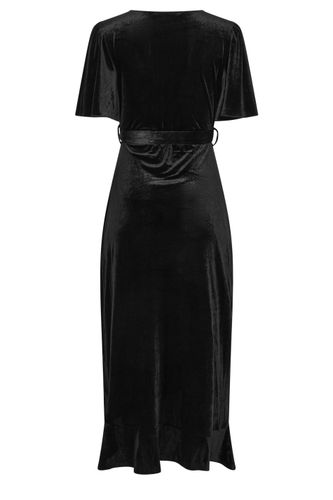 London Robe Nouée Devant Noire En Velours Size 52 - Yours - Modalova