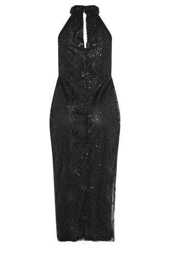 Robe Façon Rasdecou À Sequins Noir Céleste Size 44 - Yours London - Modalova