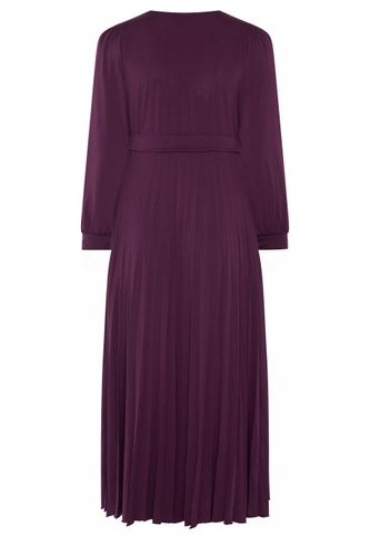 Robe Longue Plissée Violette Avec Nœud Size 42 - Yours London - Modalova