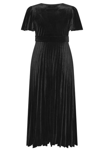 Robe Nouée Devant Noire En Velours Size 52 - Yours London - Modalova
