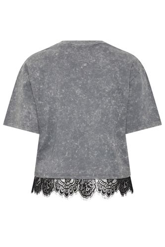 Tshirt En Dentelle Gris À Imprimé Rose Size 40 - Limited Collection - Modalova
