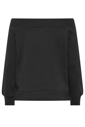 Sweatshirt Noir Côtelé À Épaules Dénudées Size 58-60 - Yours - Modalova
