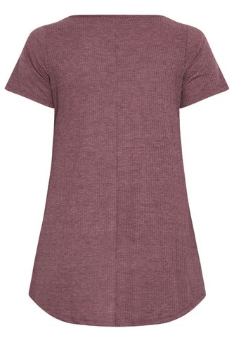 Tshirt Côtelé Rouge Doux Au Toucher Size 44 - Yours - Modalova