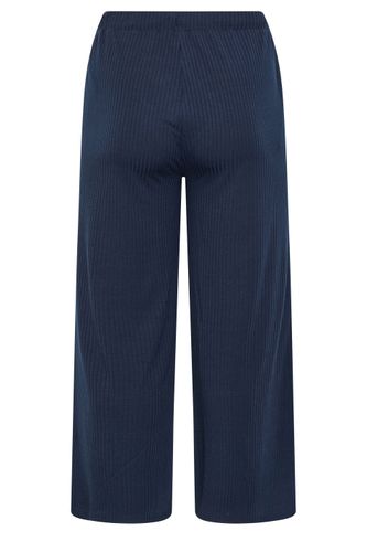 Plus Size Navy Ribbed Pull On Trousers Size Short > 48 - Yours - Modalova