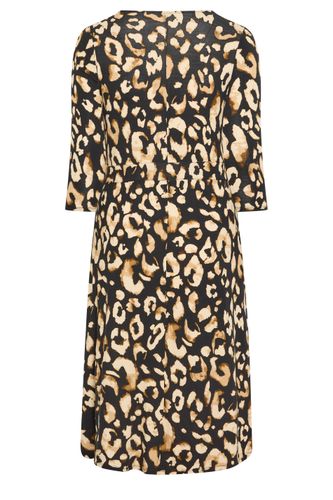 Robe Cachecœur Noire À Imprimé Animalier Size 58-60 - Yours - Modalova