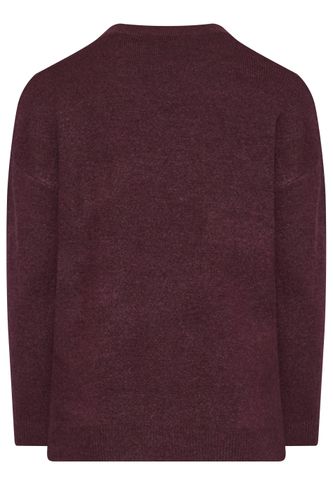 Pull À Col En V Rouge Bordeaux En Maille Size 46-48 - Yours - Modalova
