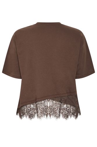 Top Asymétrique Marron À Ourlet En Dentelle Size 46 - Limited Collection - Modalova