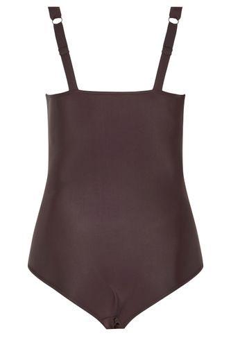 Maillot De Bain À Encolure Carrée Marron Chocolat Size 54 - Yours - Modalova