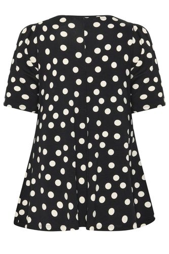 Plus Size Polka Dot Pleated Front Top Size 40 - Yours - Modalova