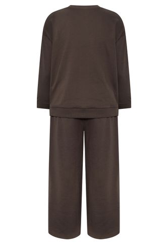Ensemble Sweatshirt Et Pantalon De Jogging Marron Chocolat Size Short > 38-40 - Yours - Modalova