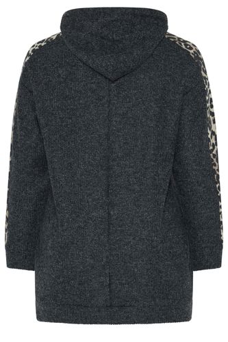 Sweat À Capuche Gris À Imprimé Léopard Size 46 - Yours - Modalova