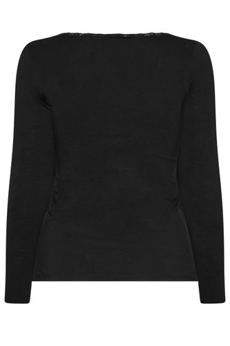 Top Noir À Manches Longues Bordé De Dentelle Size 46 - Limited Collection - Modalova