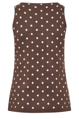 Gilet Sans Manches Marron Chocolat À Pois Size 46-48 - Limited Collection - Modalova