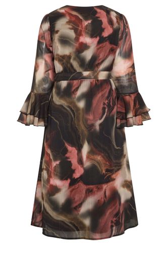 Robe Cachecœur Noire À Motif Abstrait Size 40 - Yours London - Modalova