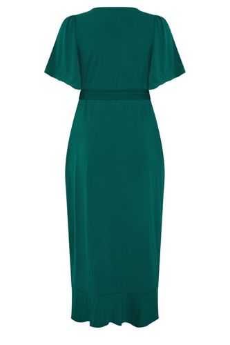 Plus Size Short Sleeve Ruffle Wrap Maxi Dress Size 42 - Yours London - Modalova