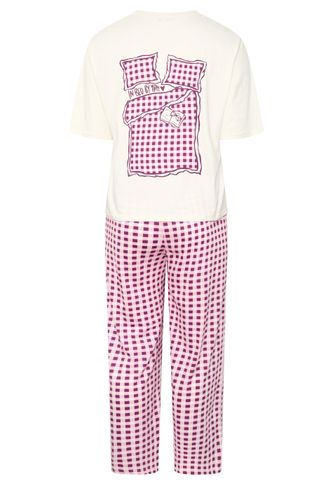 Plus Size Ivory 'In Bed By 9Pm' Pyjama Set Size 38-40 - Yours - Modalova