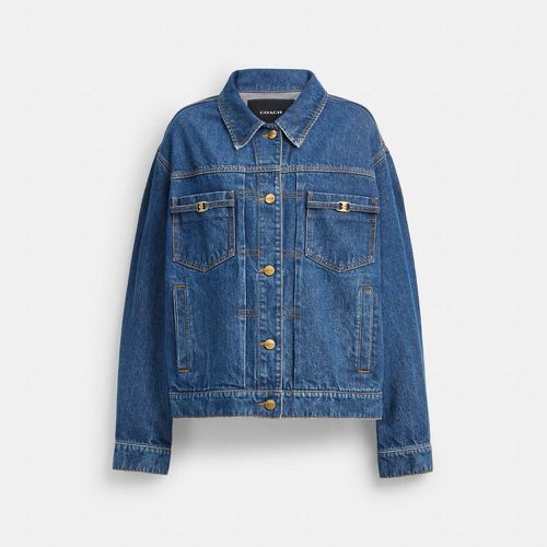 Veste trucker en denim avec C traditionnel - COACH - Modalova