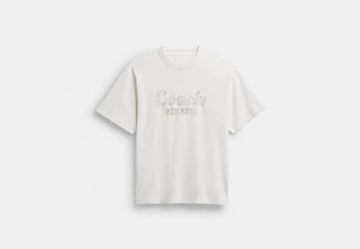 T Shirt Avec Inscription Manuscrite Brodée - COACH - Modalova