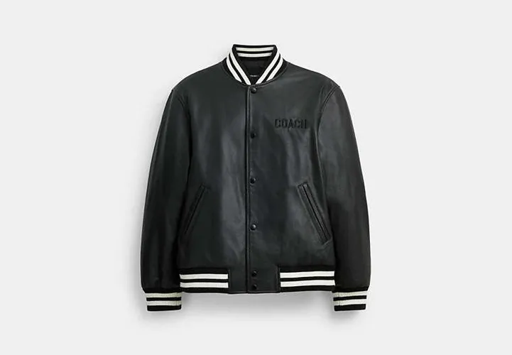 Veste universitaire en cuir - COACH - Modalova