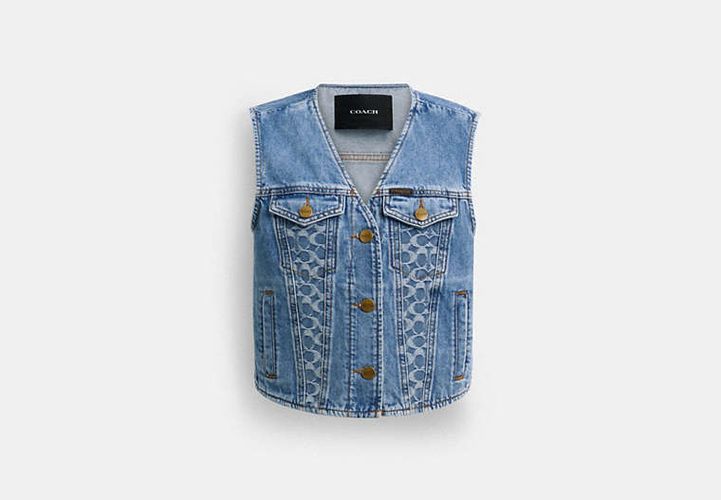 Gilet sans manches en denim de coton biologique - COACH - Modalova