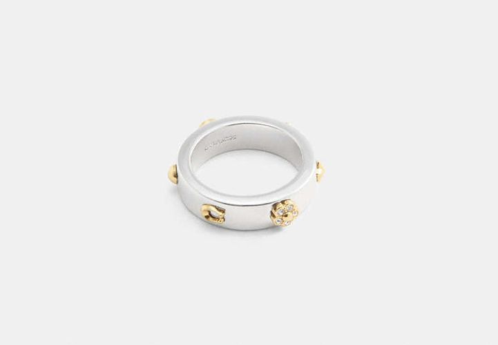 Bague caur à pavé rose thé - COACH - Modalova