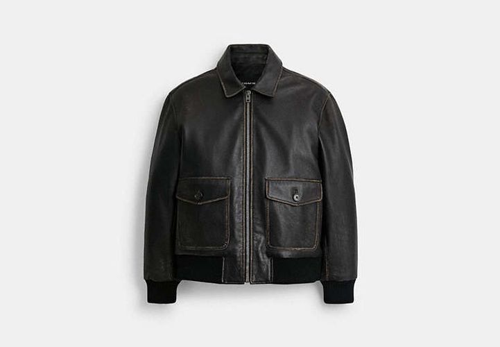 Blouson En Cuir Vieilli - COACH - Modalova