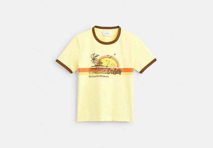 T Shirt Ringer Surf 70 S En Coton Biologique - COACH - Modalova