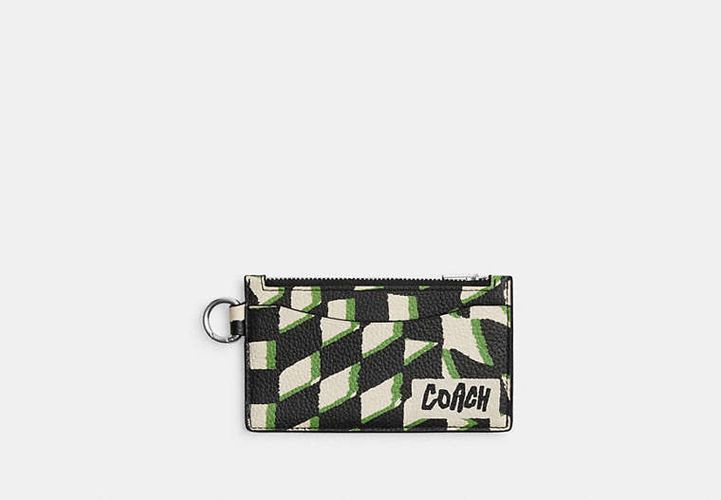 Porte Cartes Zippé Avec Carreaux Géométriques - COACH - Modalova