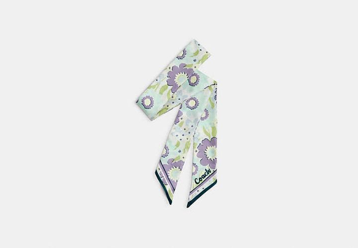 Écharpe Fine En Soie à Imprimé Floral - COACH - Modalova