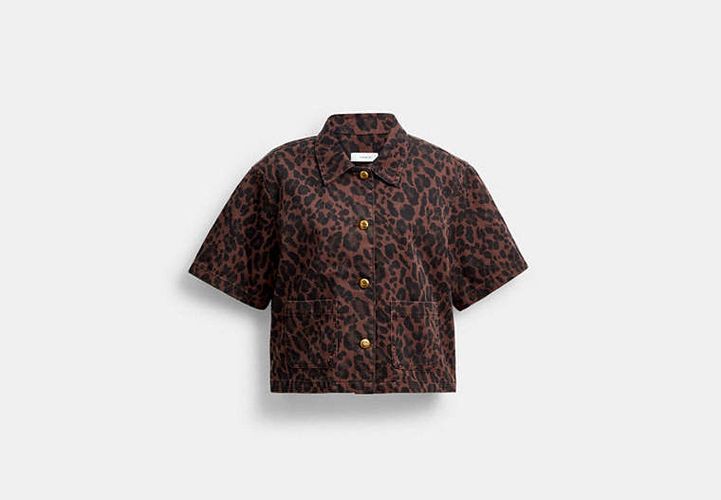 Haut Manches Courtes Avec Imprimé Léopard - COACH - Modalova