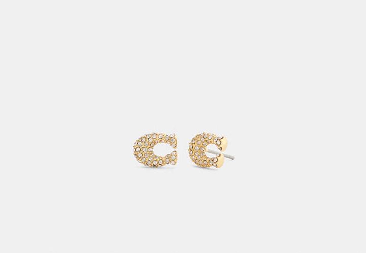 Clous D'oreilles Avec « C » Pavé - COACH - Modalova