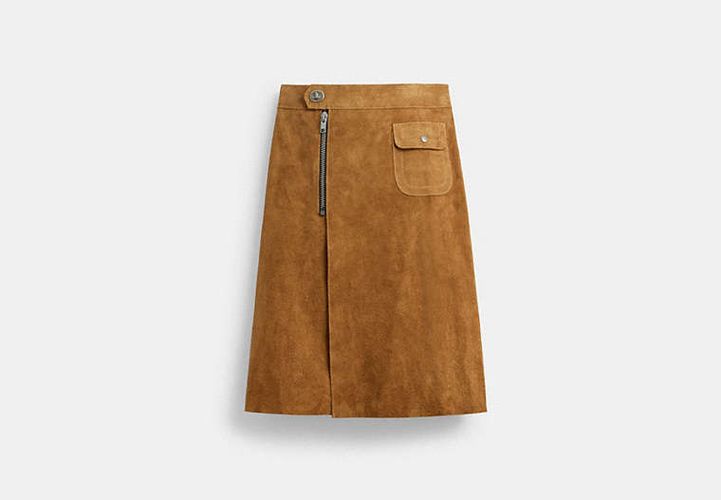 Jupe Midi En Daim Traditionnelle - COACH - Modalova