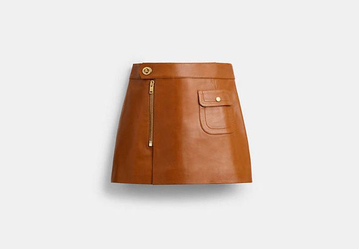 Minijupe En Cuir Traditionnelle - COACH - Modalova