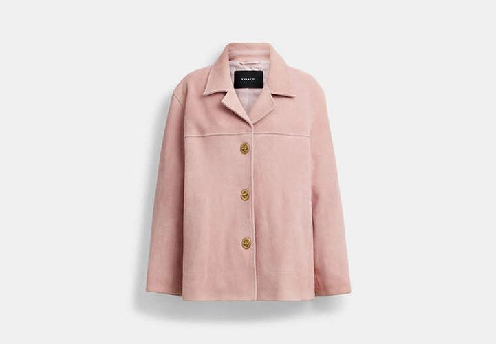 Veste En Daim Avec Fermeture Pivotante - COACH - Modalova
