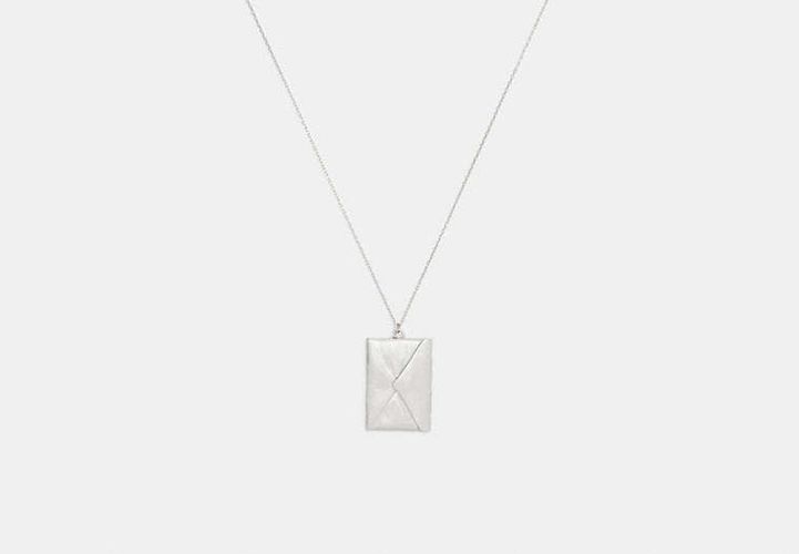 Long Collier à Pendentif Enveloppe - COACH - Modalova