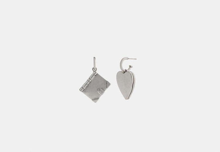 Boucles D'oreilles Dépareillées Médaillon Caur - COACH - Modalova