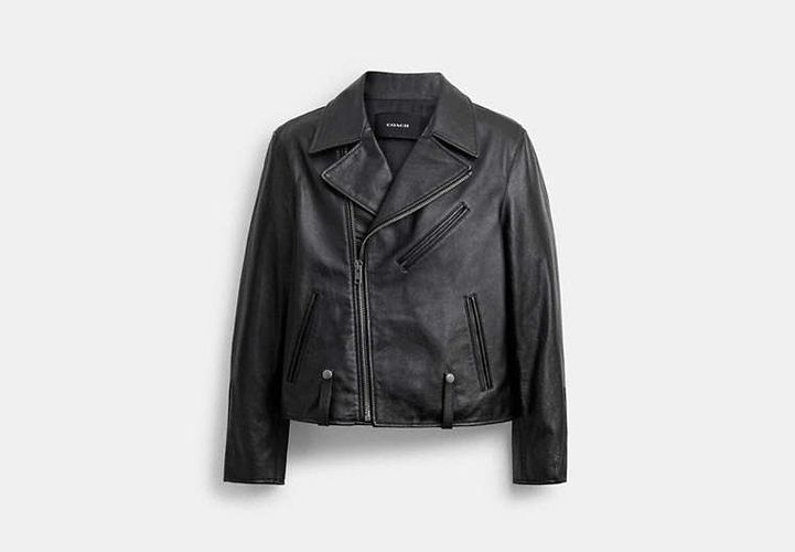 Veste De Motard Courte En Cuir - COACH - Modalova