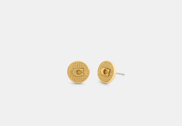 Clous D'oreilles Pièce Exclusifs Texturés - COACH - Modalova