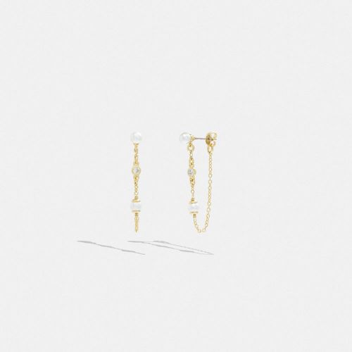Boucles d'oreilles chaîne en perles classiques - COACH - Modalova