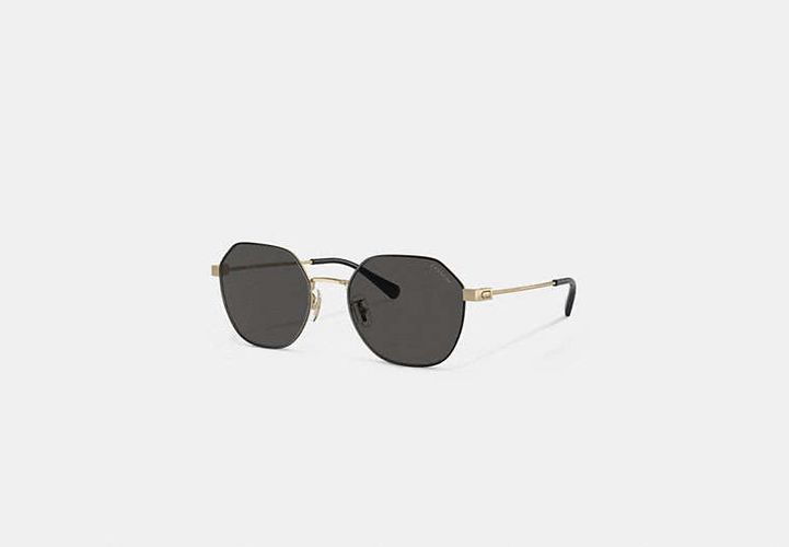 Lunettes De Soleil Rondes Géométriques à Charnière - COACH - Modalova