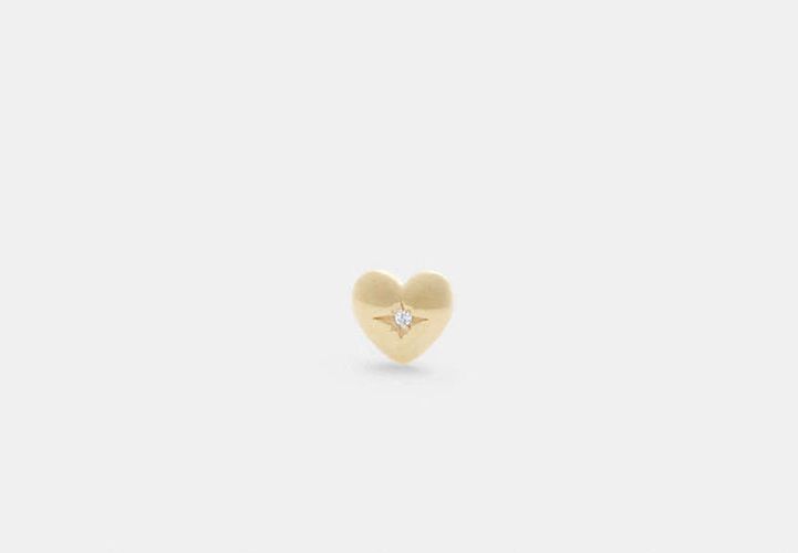 Pendiente único tipo dormilona de oro de 14 quilates con forma de corazón - COACH® - Modalova