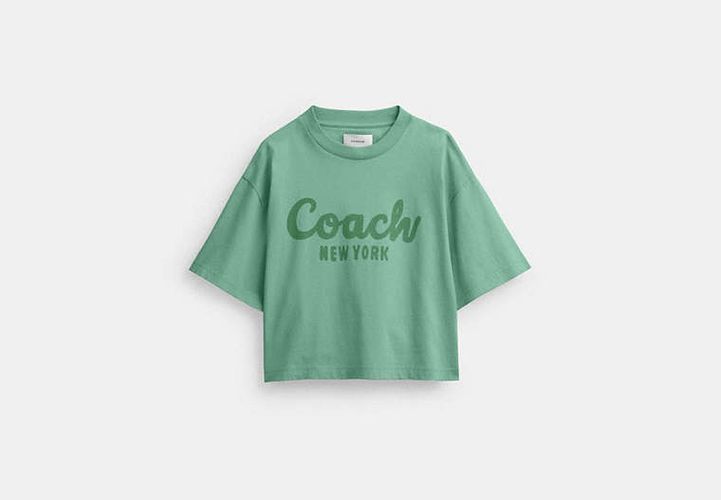 Camiseta corta de firma en cursiva - COACH® - Modalova