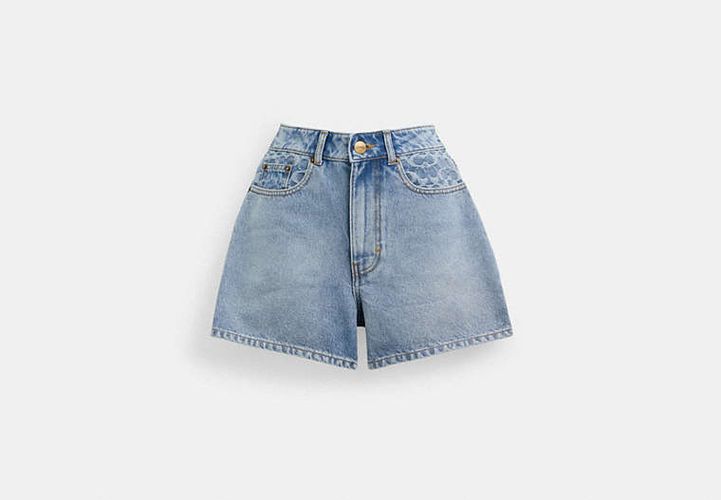 Short en denim en coton biologique - COACH - Modalova