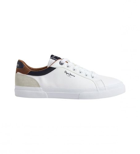 PMS30839 Kenton Court Sneakers (41), Cuir, Blanc, Plat, Lacets, Casuel - Pepe Jeans - Modalova