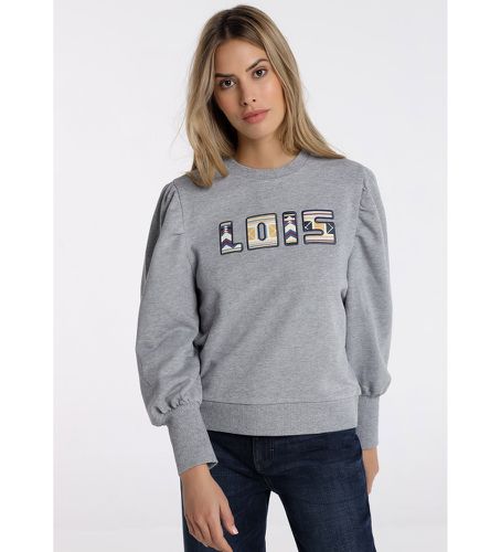 Sweat-shirt - col rond (XS), Casuel, Gris, Coton, Manche longue - Lois Jeans - Modalova