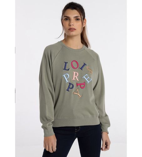 Sweat-shirt - col rond (S), Casuel, Vert, Coton, Manche longue - Lois Jeans - Modalova