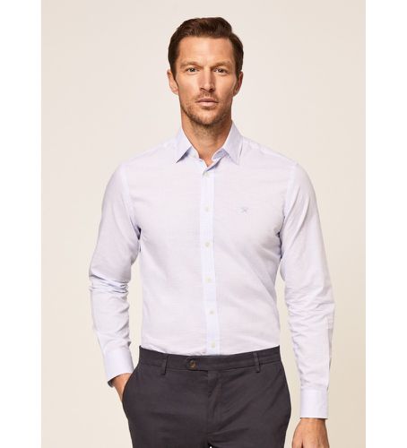 HM309379 Chemise Slim Fit en lin et coton (S), Casuel, Classique, Manche longue - Hackett London - Modalova