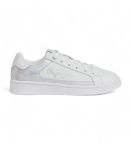 PLS31468 Milton Mirror Leather Sneakers (36), Cuir, Blanc, Plat, Lacets, Casuel - Pepe Jeans - Modalova