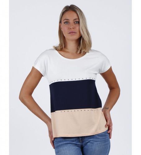 T-shirt tricolore blanc, , (S), Casuel, Viscose, Manche courte - Admas - Modalova