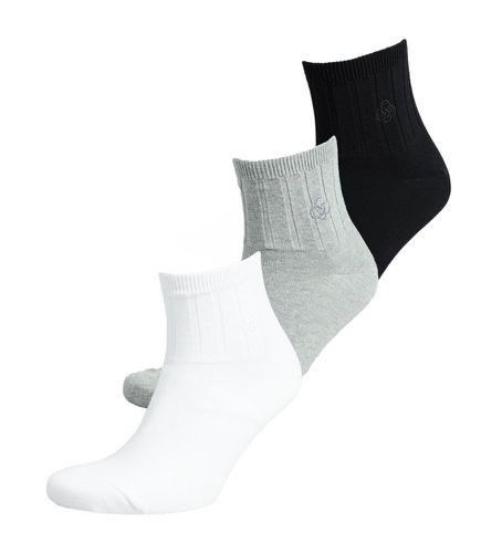 Y3110029A Lot de 3 paires de chaussettes de cheville , grises et (XS/S), Homewear, Le coton biologique - Superdry - Modalova